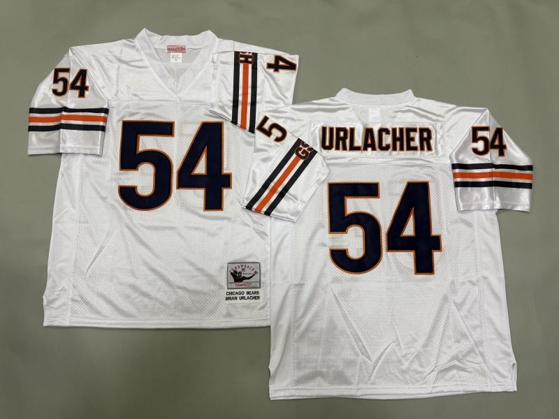 Men 2025 Nike Chicago Bears 54 Urlacher white Throwback Limited NFL Jersey style 002
